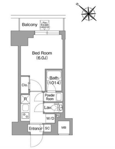コンフォリア・リヴ横浜平沼　304号室　間取り