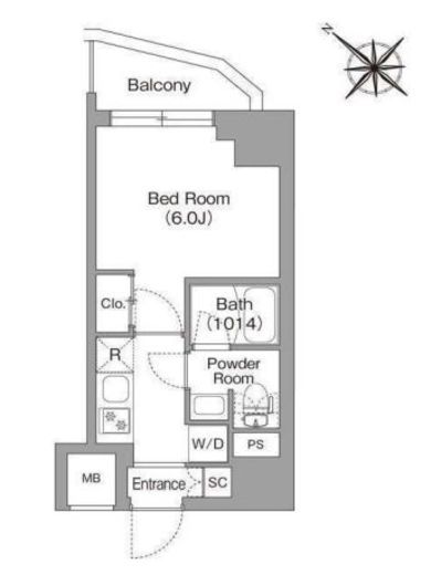 コンフォリア・リヴ横浜平沼　305号室　間取り
