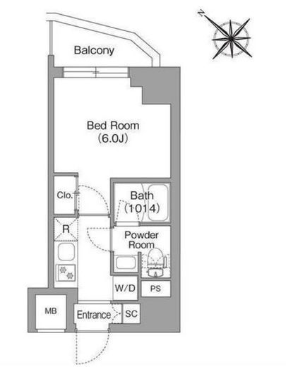 コンフォリア・リヴ横浜平沼　905号室　間取り
