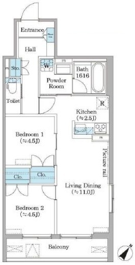 フィカーサ横浜　102号室　間取り