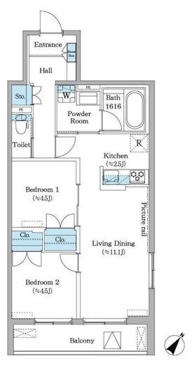 フィカーサ横浜　302号室　間取り