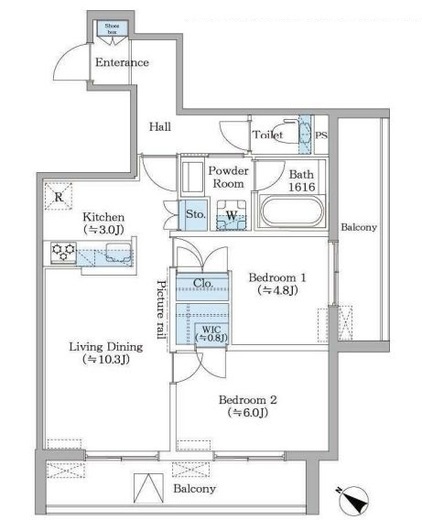 フィカーサ横浜　305号室　間取り