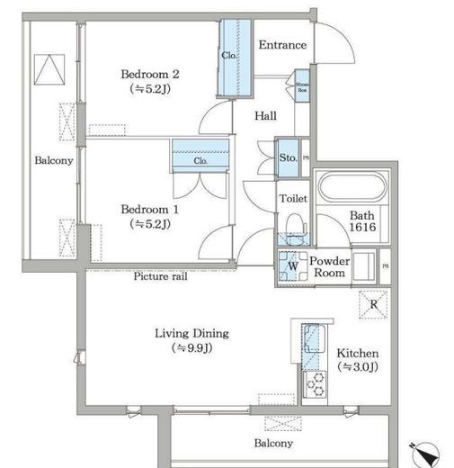 フィカーサ横浜　306号室　間取り