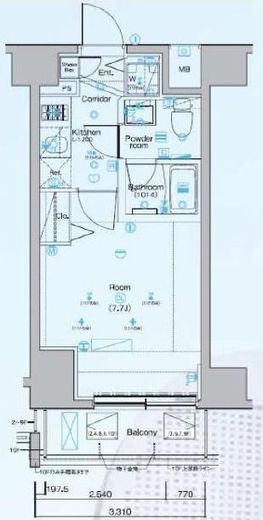 SYNEX横濱阪東橋Ⅱ(シーネクス横濱阪東橋Ⅱ)　807号室　間取り