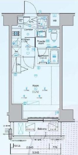 SYNEX横濱阪東橋Ⅱ(シーネクス横濱阪東橋Ⅱ)　907号室　間取り