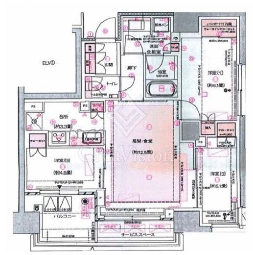 プラウド横浜桜木町　1005号室　間取り