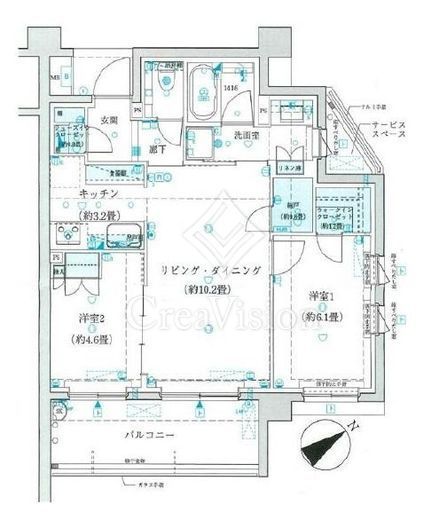 ザ・パークハウス日吉　422号室　間取り