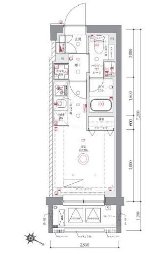 AZEST阪東橋Ⅱ　204号室　間取り