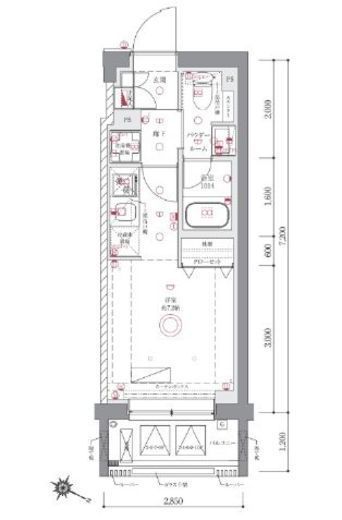 AZEST阪東橋Ⅱ　304号室　間取り
