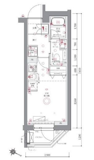 AZEST阪東橋Ⅱ　705号室　間取り