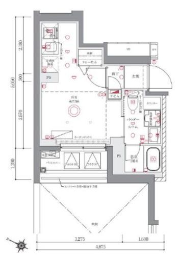 AZEST阪東橋Ⅱ　801号室　間取り