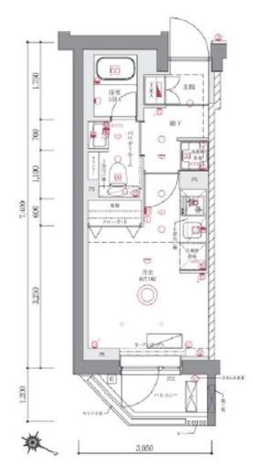 AZEST阪東橋Ⅱ　803号室　間取り