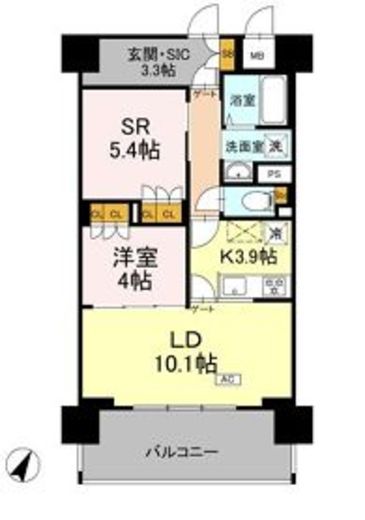 リーラ横浜川和町　102号室　間取り