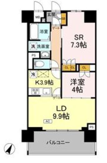 リーラ横浜川和町　203号室　間取り