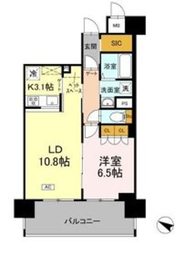リーラ横浜川和町　510号室　間取り
