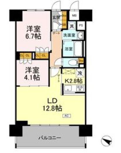 リーラ横浜川和町　706号室　間取り