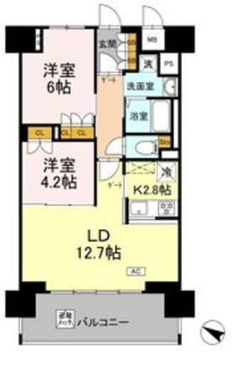 リーラ横浜川和町　710号室　間取り