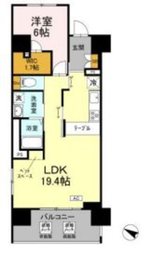 リーラ横浜川和町　711号室　間取り