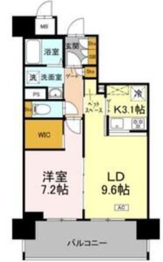 リーラ横浜川和町　908号室　間取り