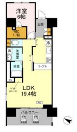 リーラ横浜川和町　910号室　間取り