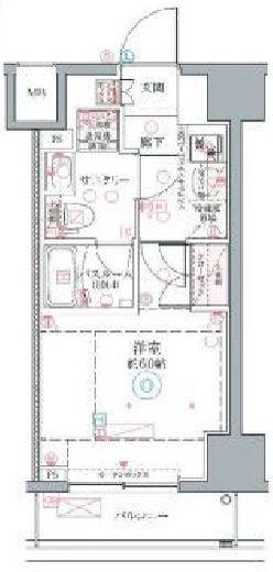 クレヴィスタ横浜関内Ⅱ　410号室　間取り