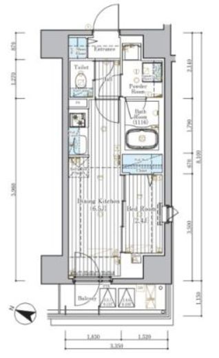 ミライズ横濱SOUTHレジデンス　1103号室　間取り