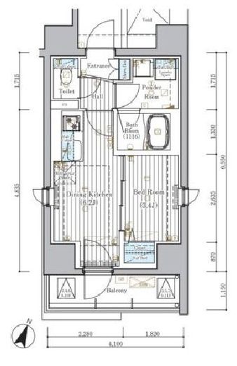 ミライズ横濱SOUTHレジデンス　1104号室　間取り