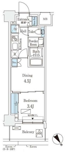 エル・セレーノ横浜　802号室　間取り