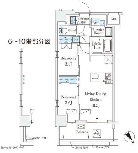 エル・セレーノ横浜　804号室　間取り
