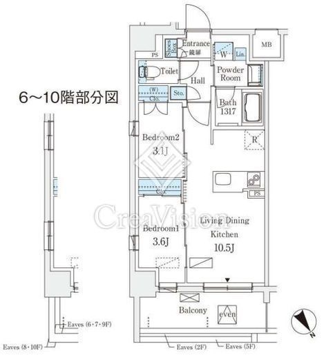 エル・セレーノ横浜　604号室　間取り