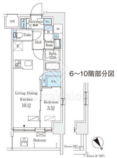 エル・セレーノ横浜　1001号室　間取り