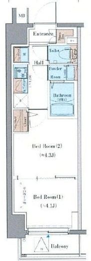 エステムコート横浜　907号室　間取り