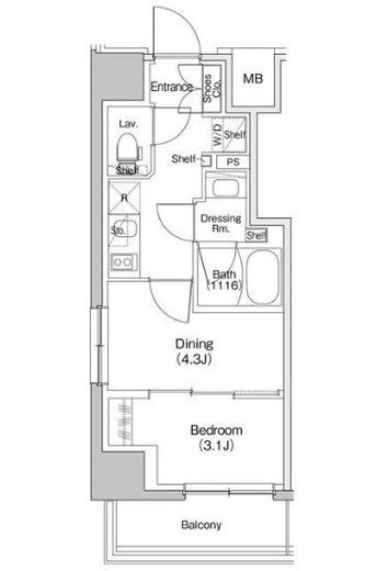 ザ・パークハビオ川口　401号室　間取り