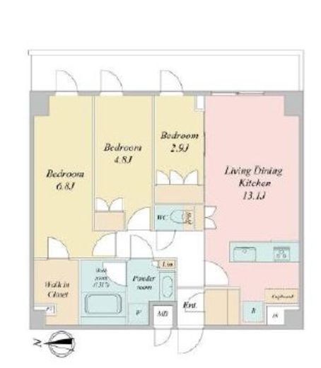 LIME RESIDENCE KAWAGUCHI EAST　1005号室　間取り