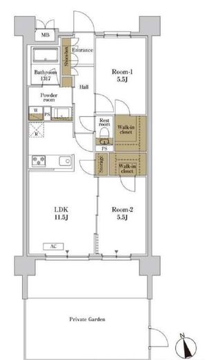 RJRプレシア川口　101号室　間取り