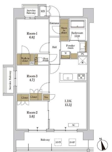 RJRプレシア川口　301号室　間取り
