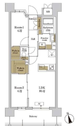 RJRプレシア川口　404号室　間取り