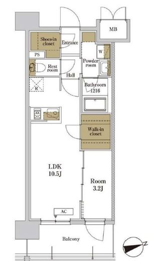 RJRプレシア川口　408号室　間取り