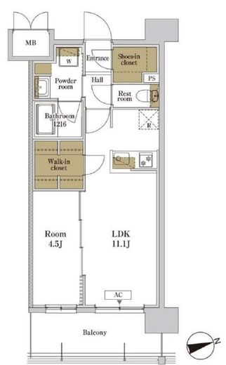 RJRプレシア川口　409号室　間取り