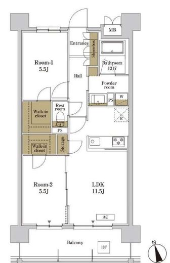 RJRプレシア川口　703号室　間取り
