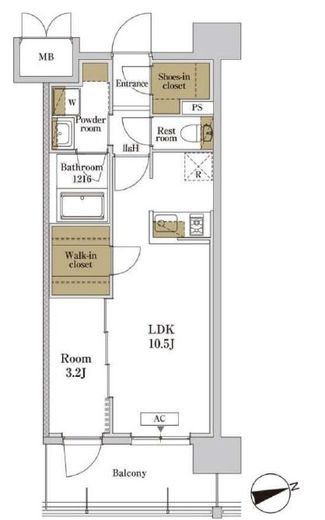 RJRプレシア川口　711号室　間取り