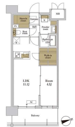 RJRプレシア川口　809号室　間取り