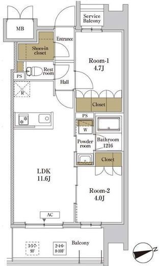 RJRプレシア川口　912号室　間取り