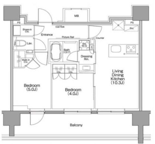ザ・パークハビオ行徳駅前　1004号室　間取り