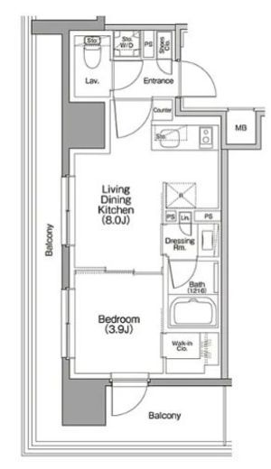 ザ・パークハビオ行徳駅前　410号室　間取り