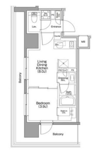 ザ・パークハビオ行徳駅前　510号室　間取り