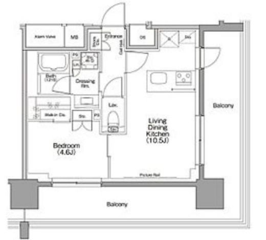 ザ・パークハビオ行徳駅前　911号室　間取り