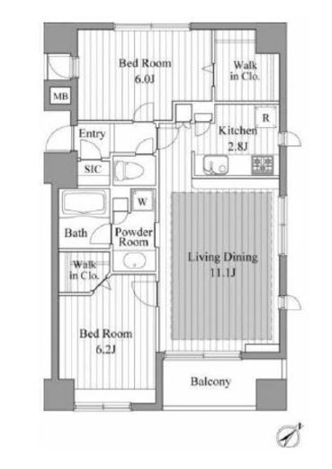レジディア新川2　1001号室　間取り