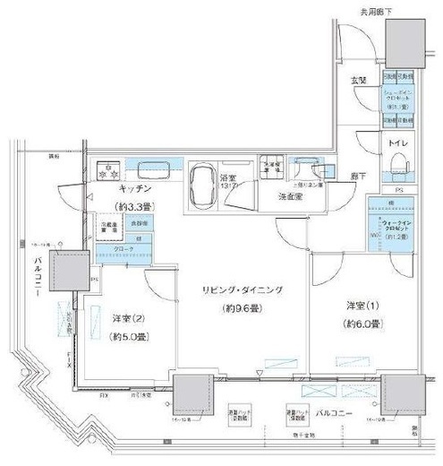パークシティ柏の葉キャンパス　ザ・ゲートタワー　ウエスト　1705号室　間取り