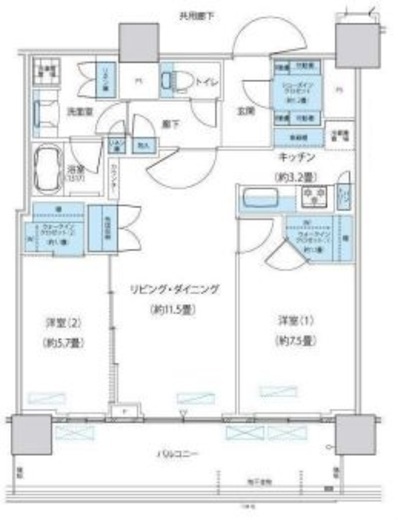 パークシティ柏の葉キャンパス ザ・ゲートタワー ウエスト　3402号室　間取り